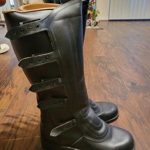 Vintage Italian Military Moto Leather Boots